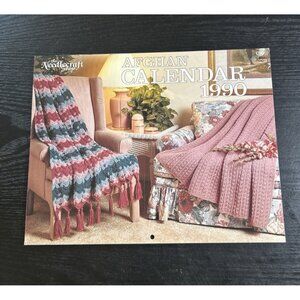 Vintage Afghan Calendar The Needlecraft Shop 1990 Crochet Pattern & Stitch guide